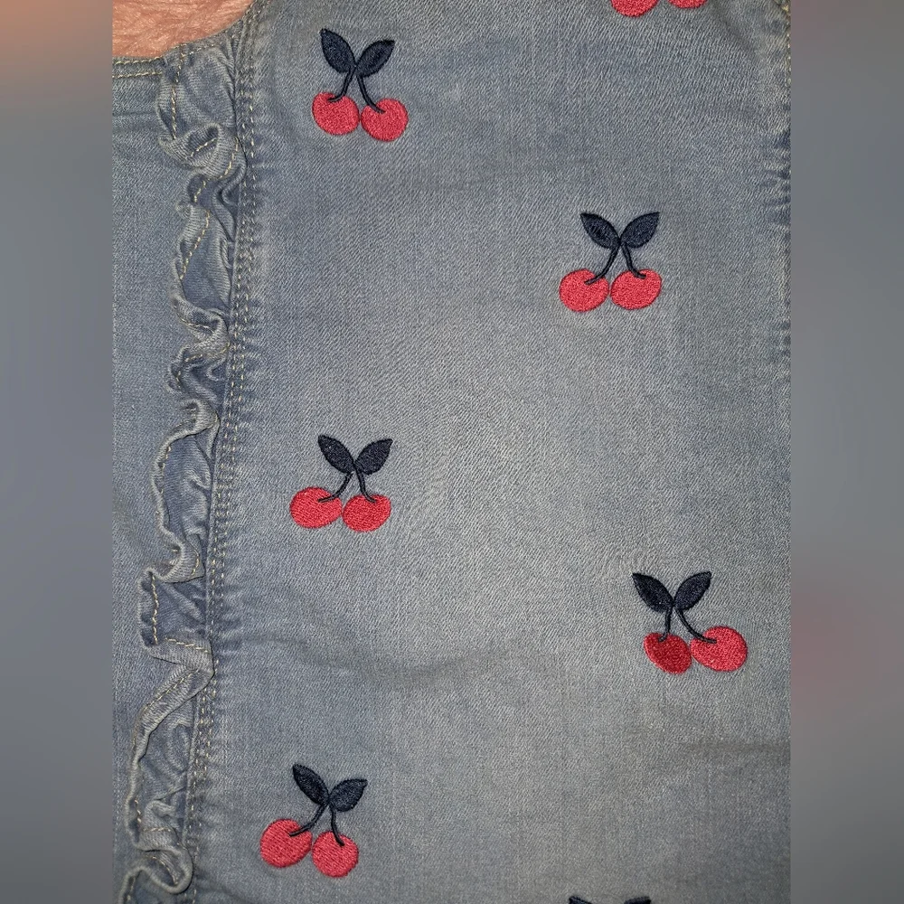 Palomino Denim Dress with Cherry Embroidery - Picture 2 of 7